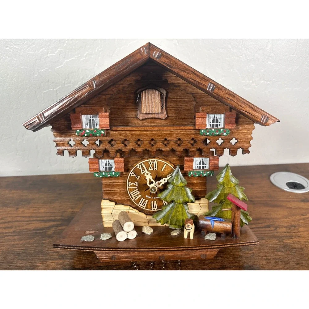 VdS Original Black Forest Cuckoo Clock Made in Germany Wood Chalet Pinecone